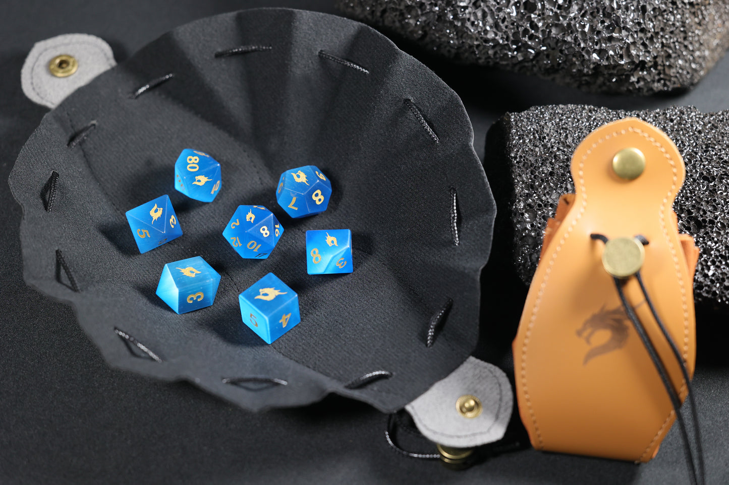 PU Leather Dice Bag (Soft Tray)