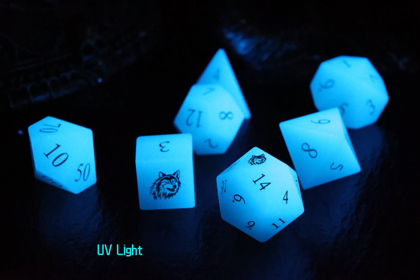 DiceNest D&D Night of the Brave – Luminous Gemstone Dice for TRPGs