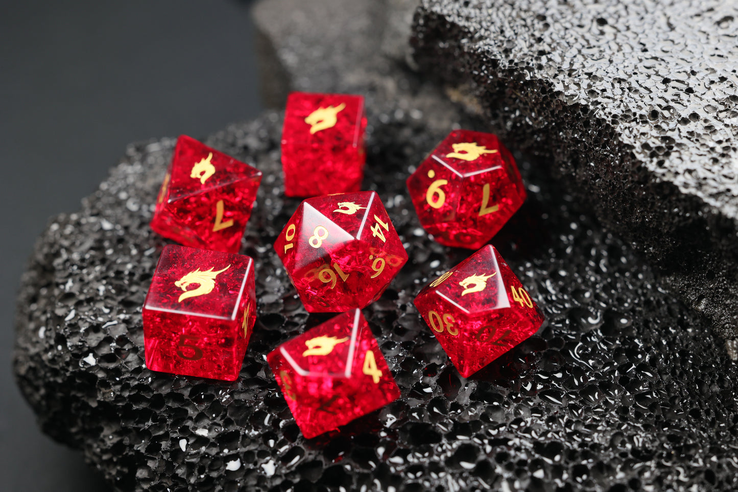 Dragon Flame - Gemstone Dice Collection Set