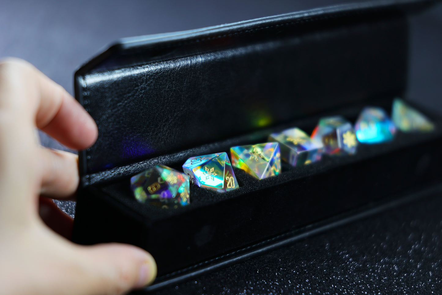 ✨Black PU Leather Dice Box
