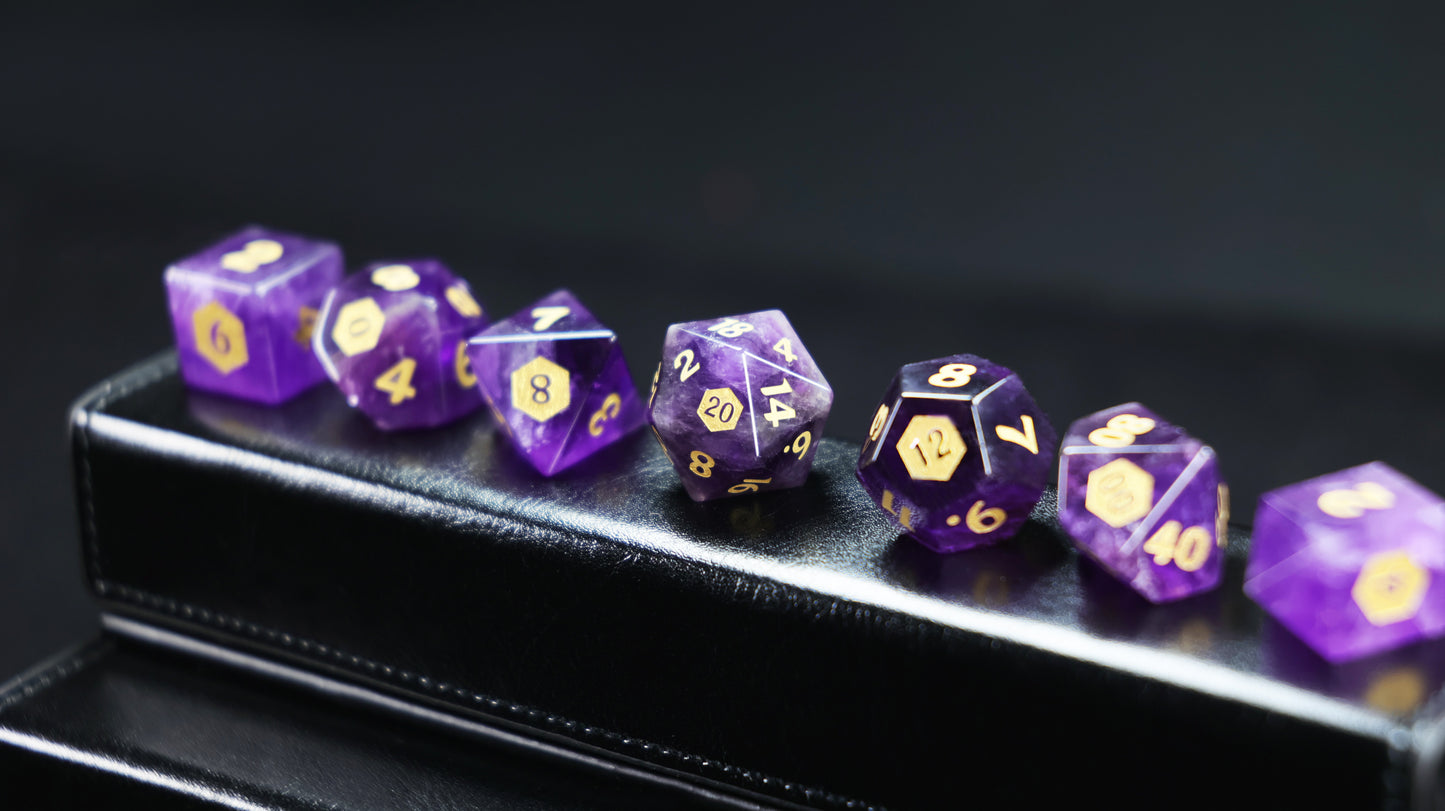 DiceNest D&D Nightmare’s Eye- Amethyst Dice Set