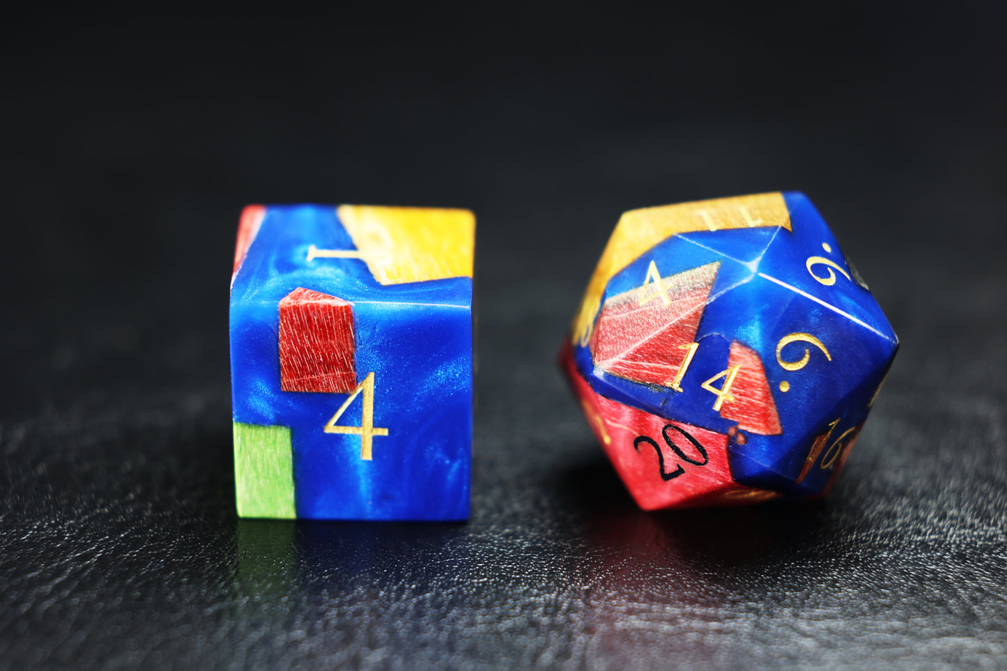 Stabilized Wood Dice- Starlit Azure、 Chromatic Reverie