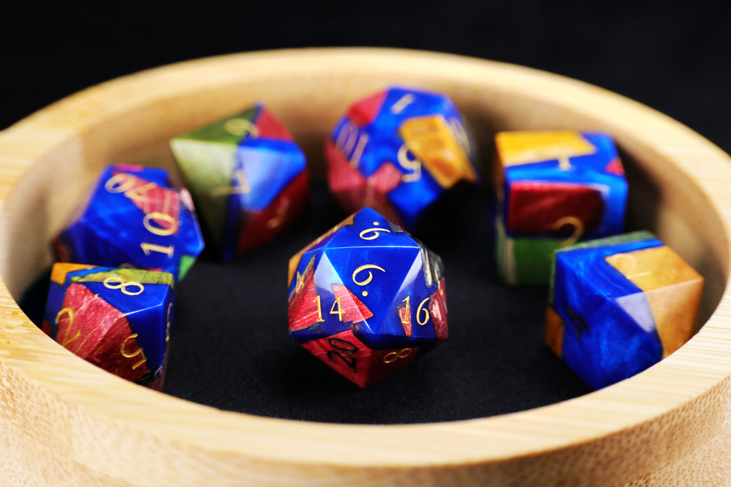 Stabilized Wood Dice- Starlit Azure、 Chromatic Reverie