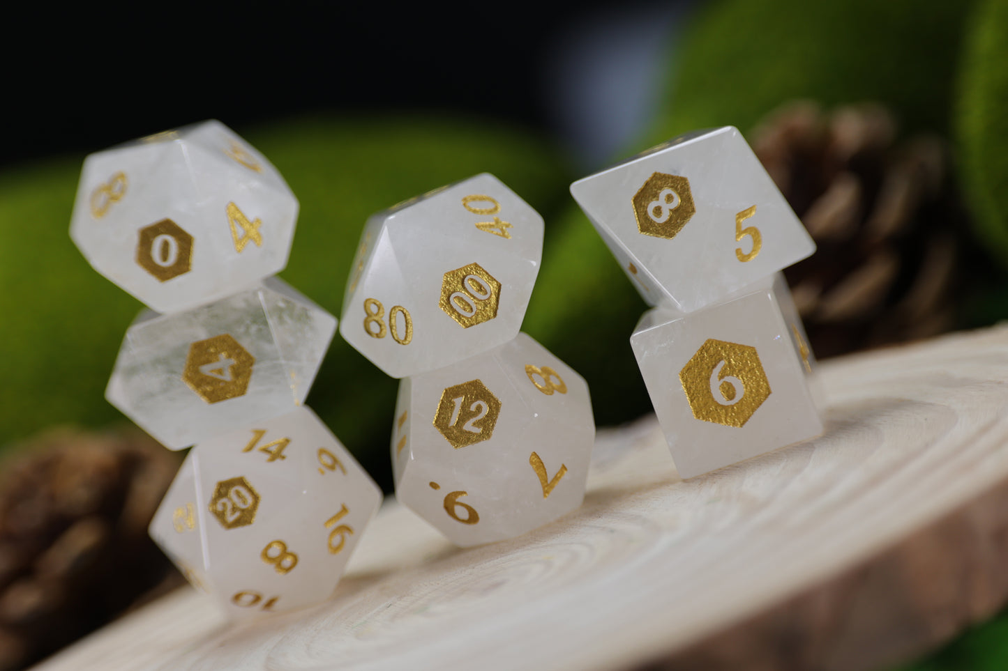 DiceNest D&D Nightmare’s Eye - White Crystal Dice Set