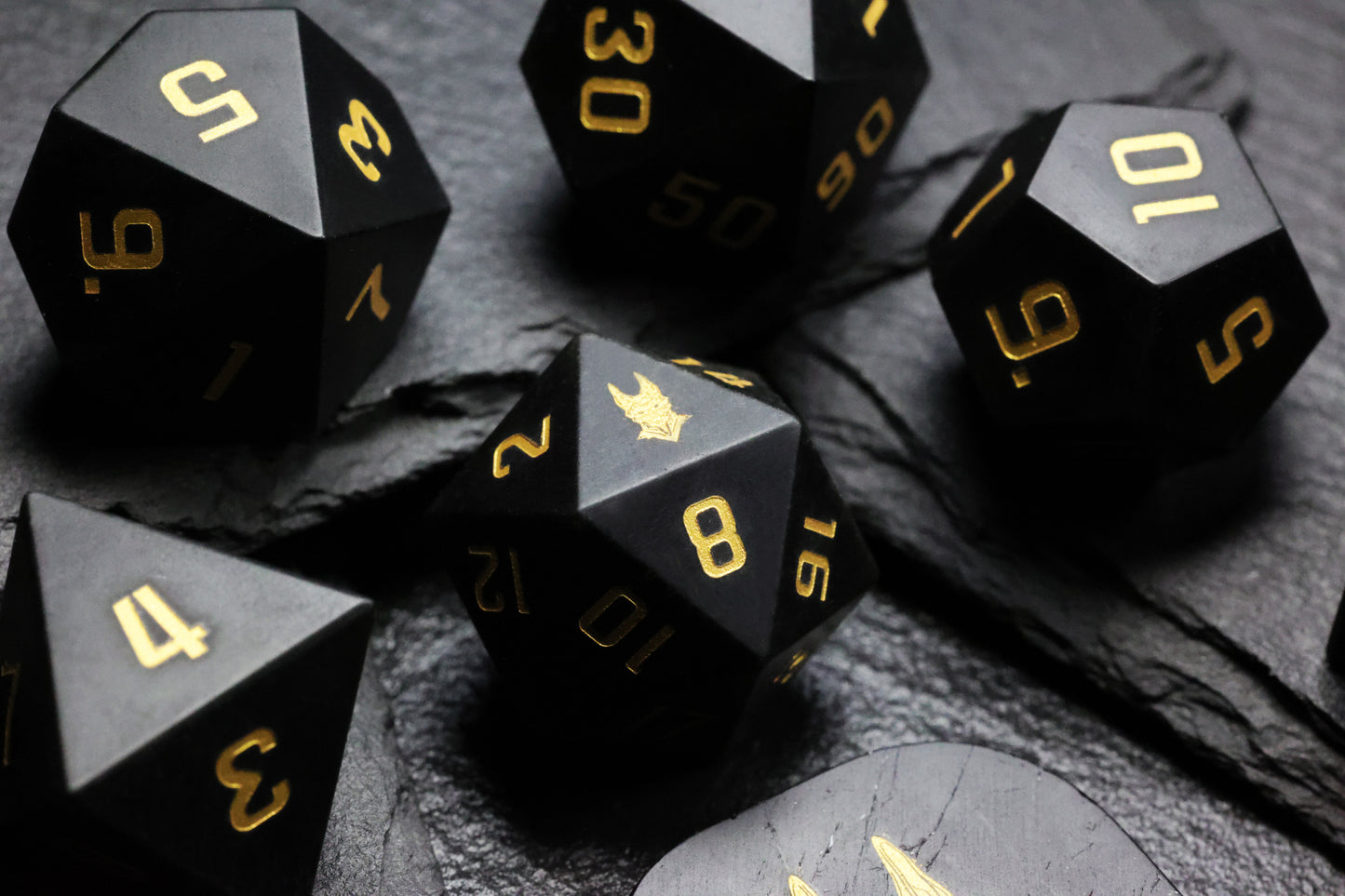 DiceNest A-Followers of Anapa –-- Natural Obsidian Dice Set、Natural Net Stone Dice Set