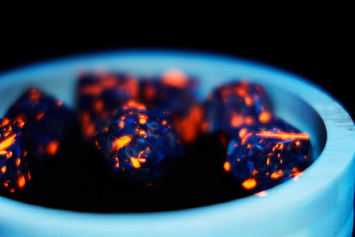 DiceNest D&D Stabilized Wood Dice - Lava No.1, Phantom No.2