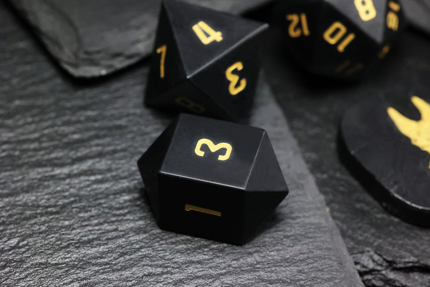 DiceNest A-Followers of Anapa –-- Natural Obsidian Dice Set、Natural Net Stone Dice Set