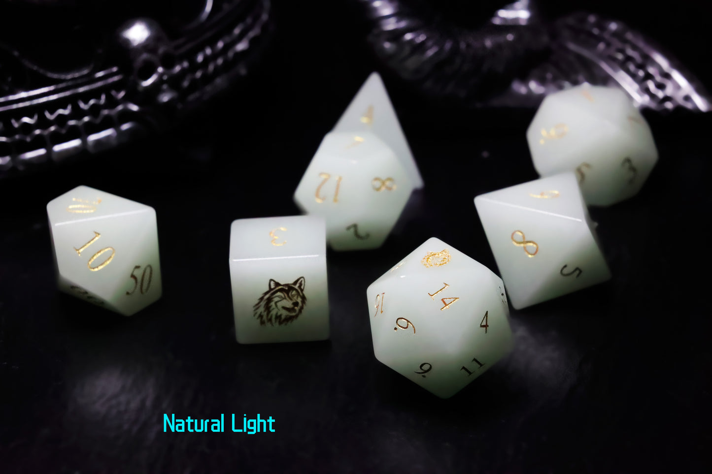 DiceNest   D&D  Night of the Brave – Luminous Gemstone Dice for TRPGs