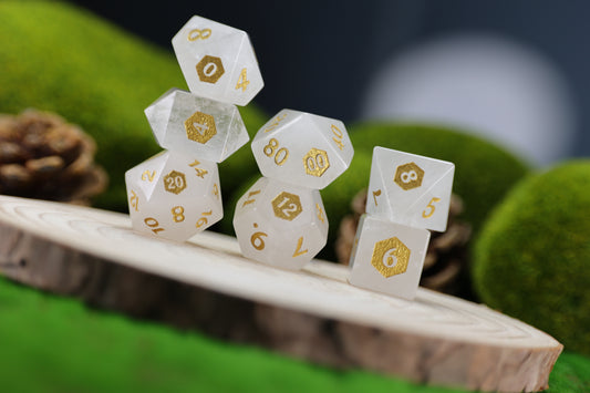 DiceNest  D&D  Nightmare’s Eye - White Crystal Dice Set