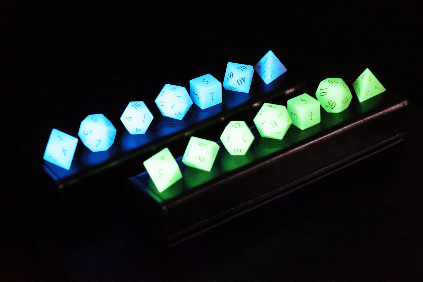 DiceNest   D&D  Night of the Brave – Luminous Gemstone Dice for TRPGs