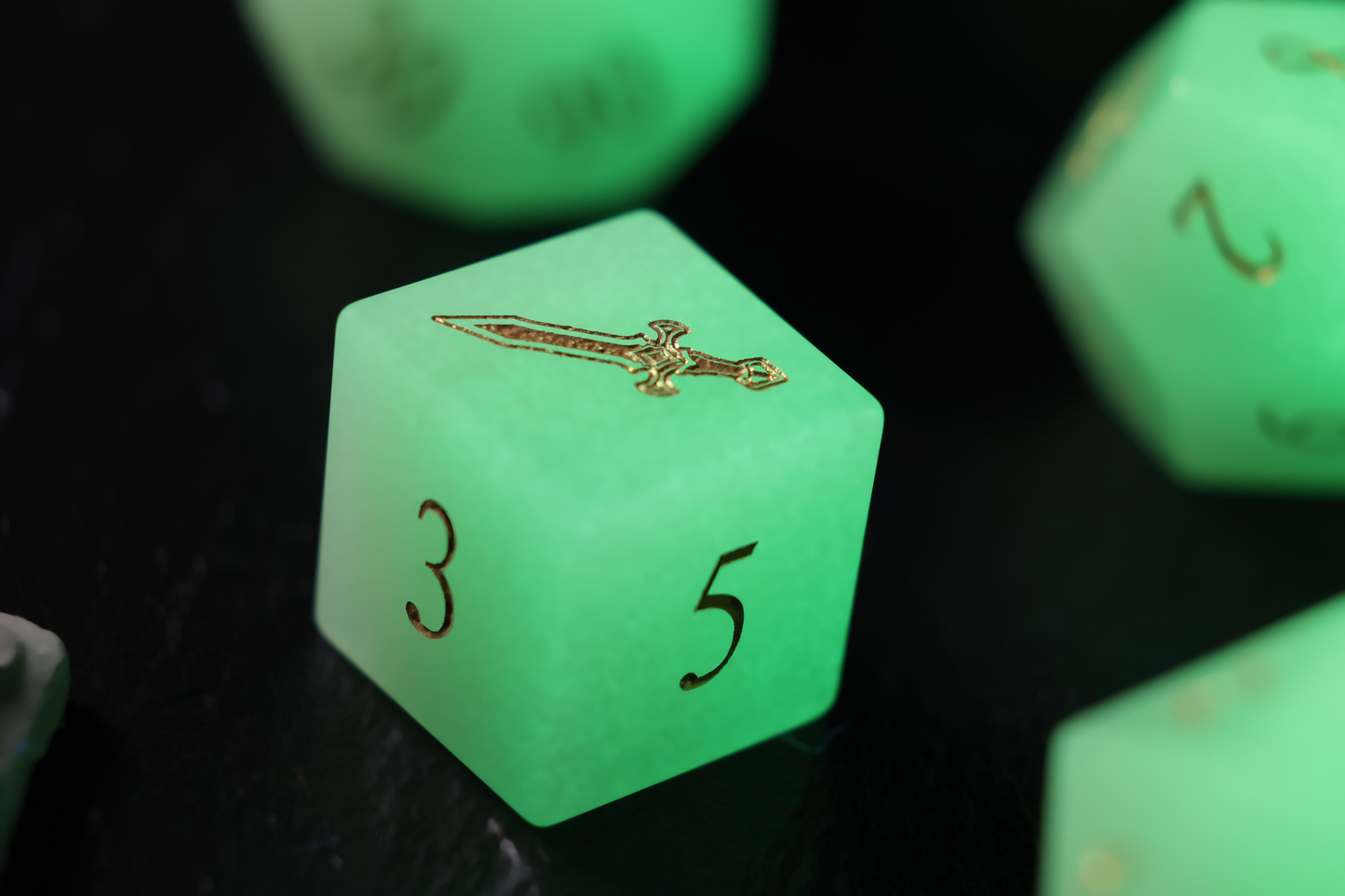 DiceNest   D&D  Night of the Brave – Luminous Gemstone Dice for TRPGs